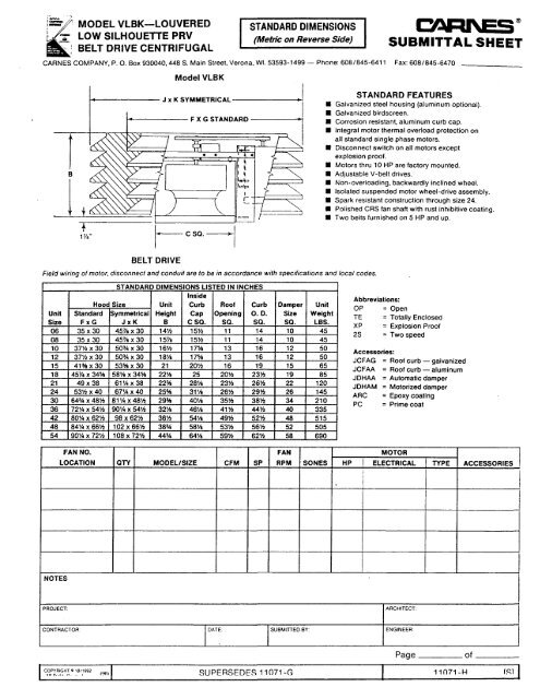 VLBK Submittal - Carnes Company