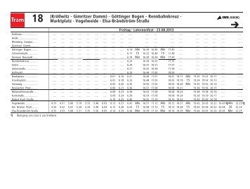 Fahrplan Linie 18