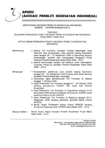 SK Apkesi - Badan Litbangkes