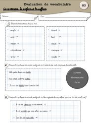 Evaluation vocab CE2 P1 contraires prÃ©fixes suffixes - classeurdecole