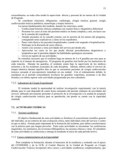 Programa de Posgrado de CirugÃ­a Cardiovascular y ... - CENDEISSS