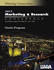 2012 Marketing & Research Conference Program - LIMRA.com