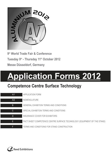 Application Form A/1 - Aluminium 2012
