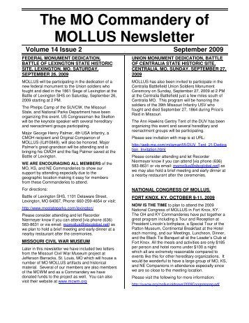 The MO Commandery of MOLLUS Newsletter - Sons of Union ...