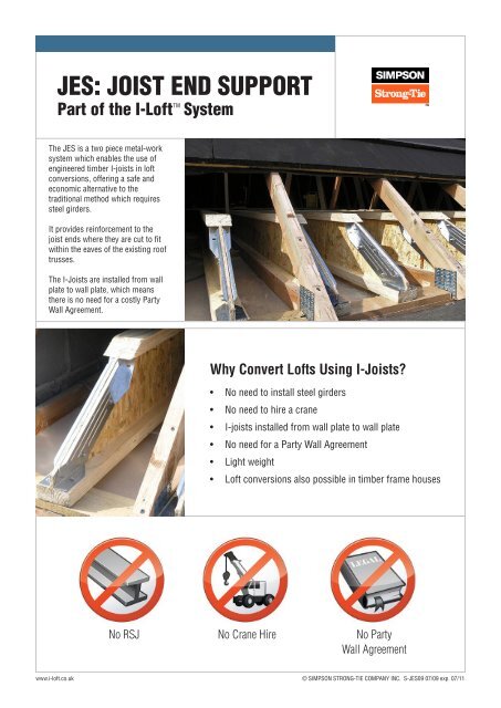 JES: JOIST END SUPPORT - Simpson Strong-Tie