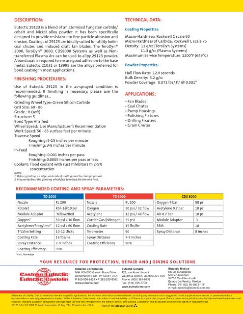 Eutectic 29123.indd - Castolin Eutectic