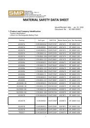 MATERIAL SAFETY DATA SHEET - Radio Shack