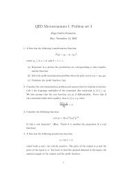 QED Microeconomics I. Problem set 3