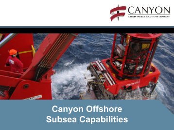Company Update Canyon Offshore Subsea Capabilities