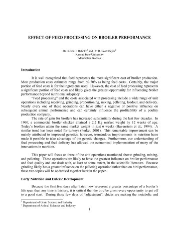 EFFECT OF FEED PROCESSING ON BROILER PERFORMANCE