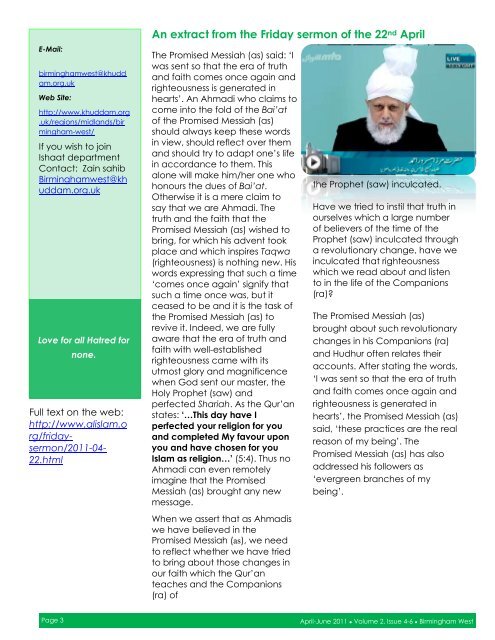 Al Mahdi Bulletin - Majlis Khuddamul Ahmadiyya UK Majlis ...