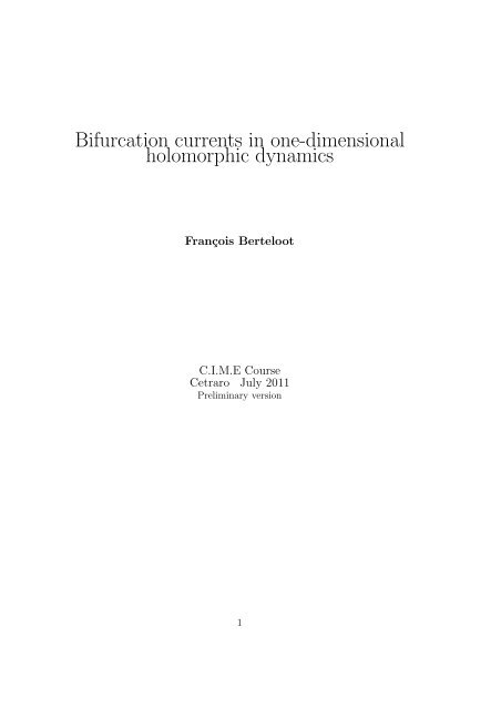 Bifurcation currents in one-dimensional holomorphic dynamics