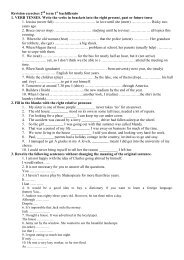 Revision exercises 2 term 1 bachillerato 1. VERB ... - maristascoruna