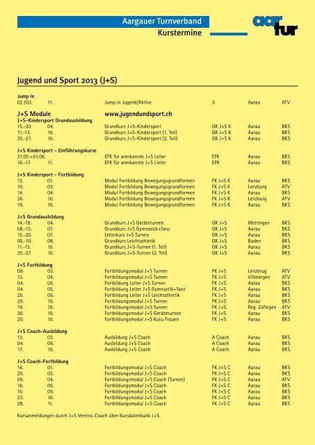 Ausgabe 04_2012 - Aargauer Turnverband