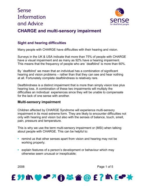 CHARGE and multi-sensory impairment - Sense