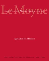 Application for Admission - Le Moyne College