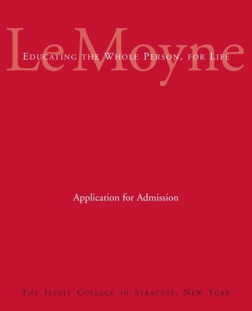 Application for Admission - Le Moyne College