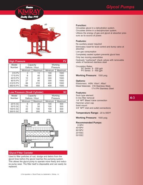 Glycol Pumps - Home | Kimray Mobile