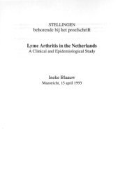 STELLINGEN behorende bij het proefschrift Lyme Arthritis in the ...