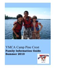 YMCA Camp Pine Crest - YMCA of Greater Toronto