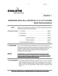 Christie 2 and 4 Lamp LCD Projector Serial Communications