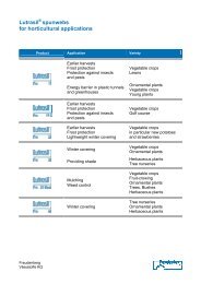 Lutrasil spunwebs for horticultural applications