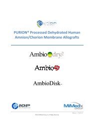 PURIONÂ® Processed Dehydrated Human Amnion/Chorion - IOP Inc.