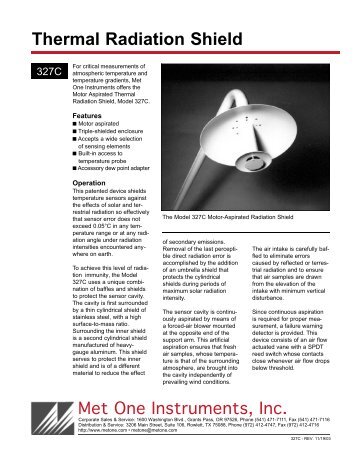 Thermal Radiation Shield - Met One Instruments