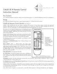 C4630 SE IR Remote Control Instruction Manual - Sonance
