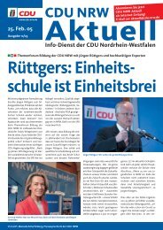 RÃ¼ttgers: Einheits- schule ist Einheitsbrei - CDU-Lippramsdorf