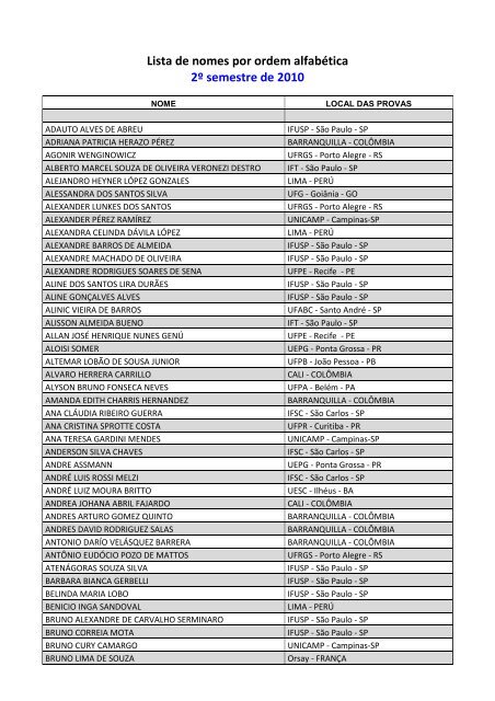 lista geral de inscritos por ordem alfabÃ©tica - IFSC