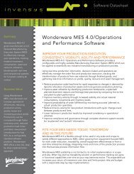 Wonderware MES 4.0/Operations and Performance Software