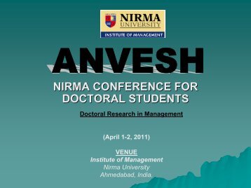 nirma conference for doctoral students - Institute of Management