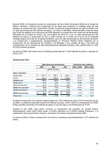 Reporte anual 2009 - Reforma