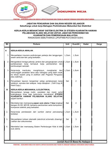 Fail Tender - Sistem Tender Dokumen dan Sebutharga - Selangor