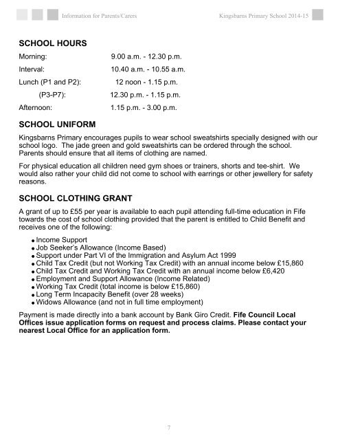 Kingsbarns Primary School 2013-14 Information for ... - Home Page