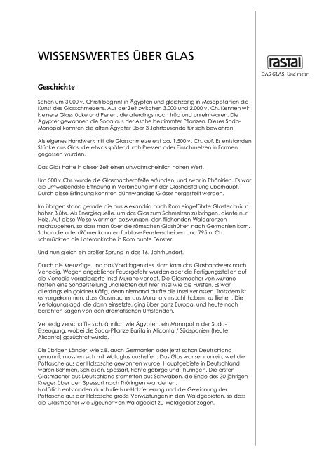 Wissenswertes Uber Glas Rastal