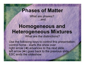 Homogeneous and Heterogeneous Mixtures