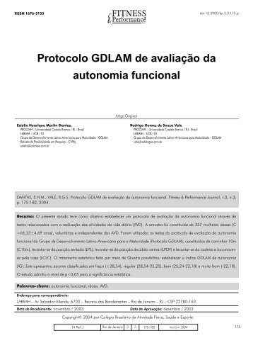 Protocolo GDLAM de avaliação da autonomia funcional - Dialnet
