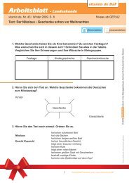 Arbeitsblatt - Landeskunde - Deutsch lernen mit vitamin de