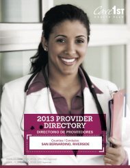 Riverside County Medical Groups - Care1st Health Plan