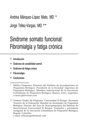 Síndrome somato funcional - Asociación Colombiana de Psiquiatría ...