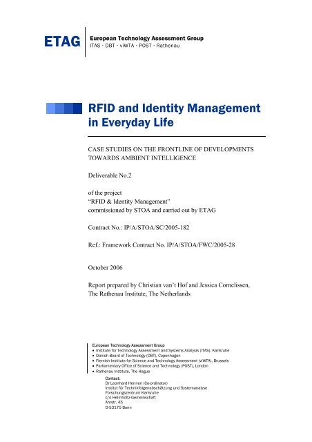Results: RFID and Identity Management in everyday life - ITAS
