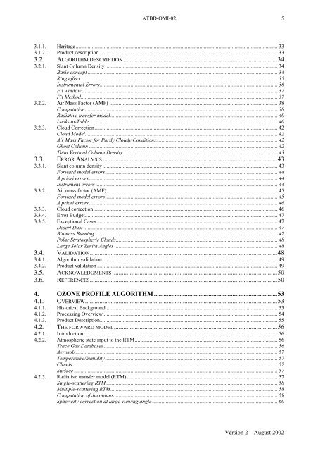 OMI Algorithm Theoretical Basis Document Volume II - NASA's Earth ...