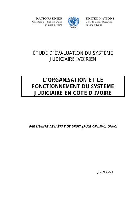 L Organisation Et Le Fonctionnement Du Systa Me Judiciaire Onuci L Organisation Et Le Fonctionnement Du Systa Me Judiciaire Onuci