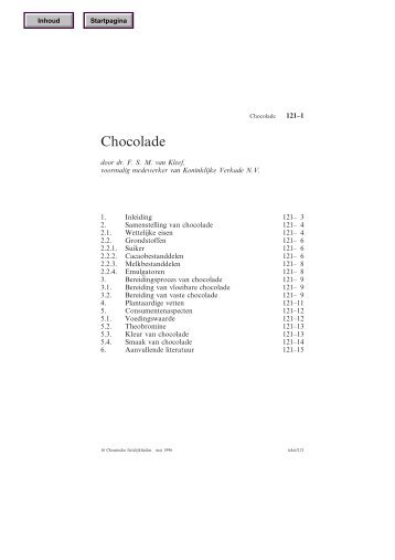 Chocolade - Chemische Feitelijkheden