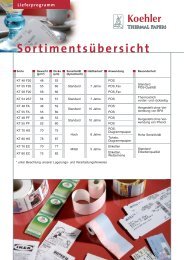 Lieferprogramm - Koehler Paper Group