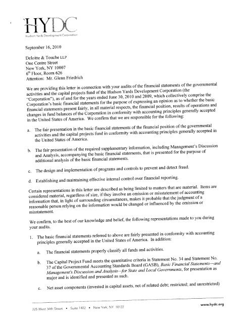 management representation letter