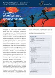 Summary of Indigenous women's health - Australian Indigenous ...