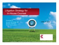 Litigation Strategy for In-House Counsel - Stewart McKelvey